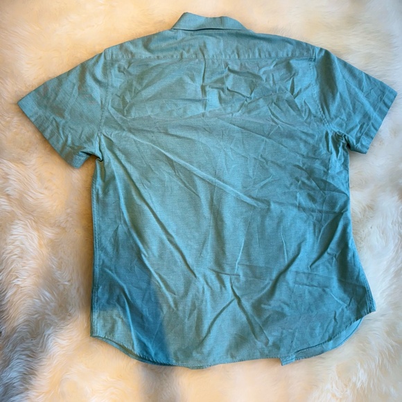 Slim short-sleeve Broken-in organic cotton oxford shirt - Picture 3 of 3